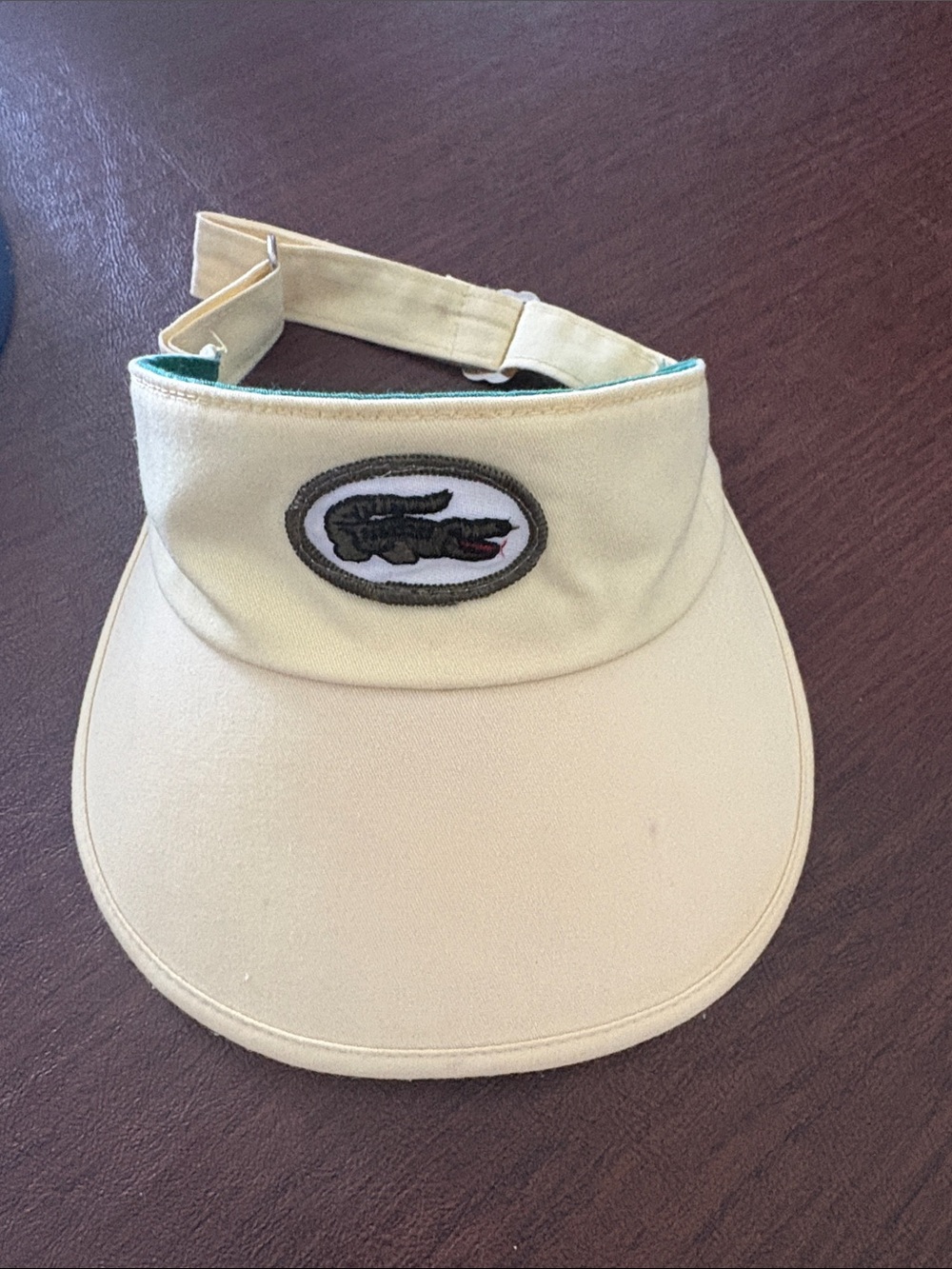 I of Lacoste pale Yellow Branded Sun Visor - Vintage